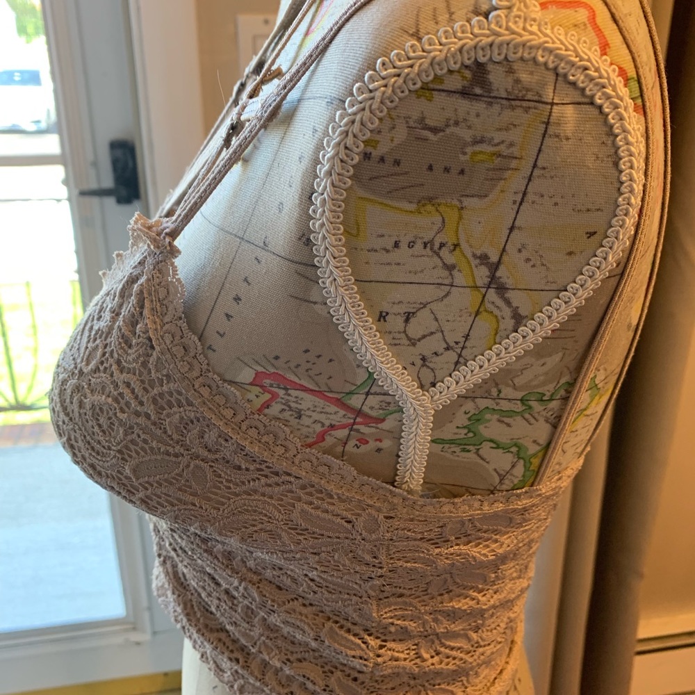 Charlotte Russe Nude Colored Lace Camisole - Picture 3 of 6